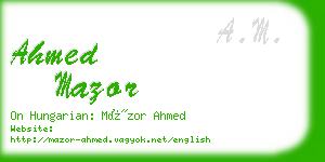 ahmed mazor business card